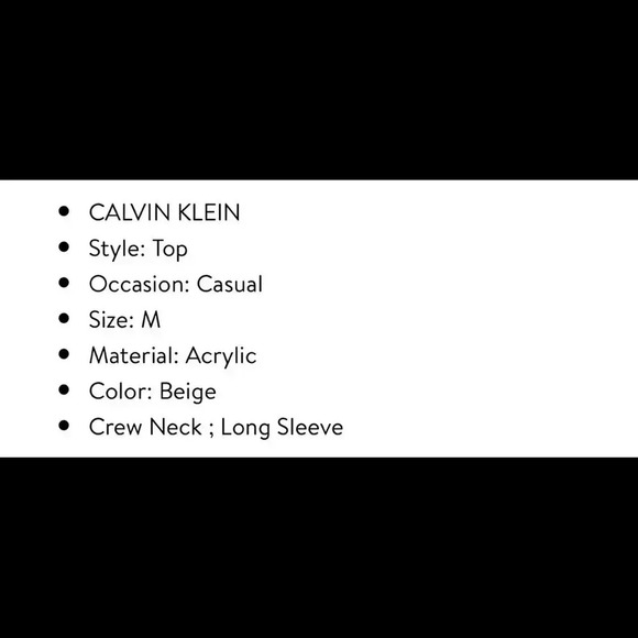 Calvin Klein SZ M Beige crew neck sweater - Picture 7 of 7